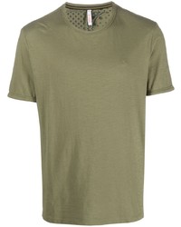T-shirt à col rond brodé olive Sun 68
