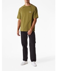 T-shirt à col rond brodé olive A.P.C.