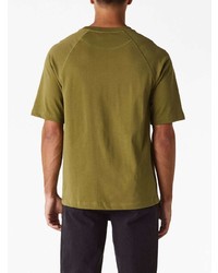 T-shirt à col rond brodé olive A.P.C.