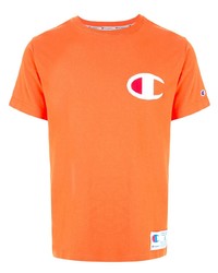 T-shirt à col rond brodé orange Champion