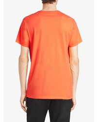 T-shirt à col rond brodé orange Burberry