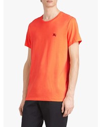 T-shirt à col rond brodé orange Burberry