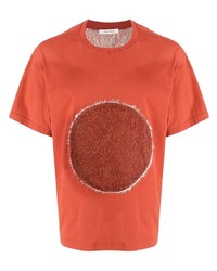 T-shirt à col rond brodé orange Craig Green