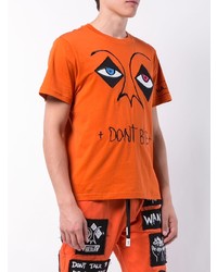 T-shirt à col rond brodé orange Haculla
