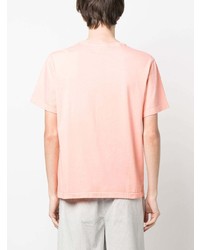 T-shirt à col rond brodé orange Nick Fouquet