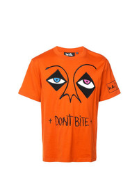 T-shirt à col rond brodé orange Haculla