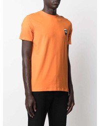 T-shirt à col rond brodé orange Karl Lagerfeld