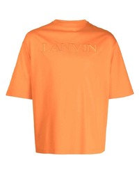 T-shirt à col rond brodé orange Lanvin