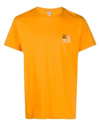 T-shirt à col rond brodé orange Loewe