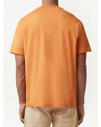 T-shirt à col rond brodé orange Burberry
