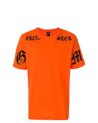 T-shirt à col rond brodé orange Omc