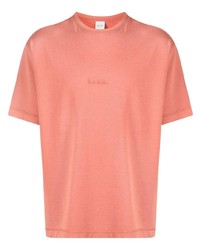 T-shirt à col rond brodé orange Paul Smith