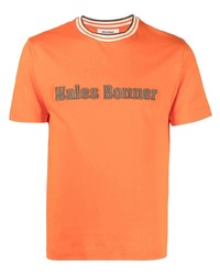 T-shirt à col rond brodé orange Wales Bonner