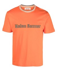 T-shirt à col rond brodé orange Wales Bonner