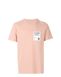 T-shirt à col rond brodé rose