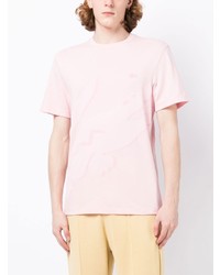 T-shirt à col rond brodé rose Lacoste