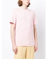 T-shirt à col rond brodé rose Lacoste