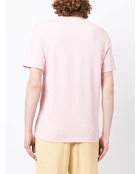 T-shirt à col rond brodé rose Lacoste