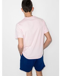 T-shirt à col rond brodé rose MAISON KITSUNÉ