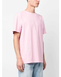 T-shirt à col rond brodé rose MAISON KITSUNÉ