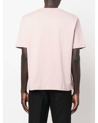 T-shirt à col rond brodé rose Lanvin