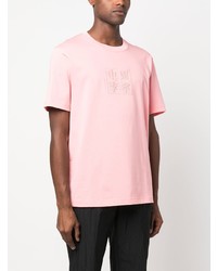 T-shirt à col rond brodé rose Li-Ning