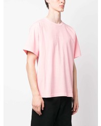 T-shirt à col rond brodé rose Stone Island