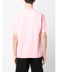 T-shirt à col rond brodé rose Stone Island