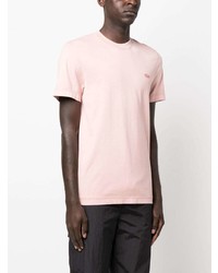 T-shirt à col rond brodé rose Lacoste