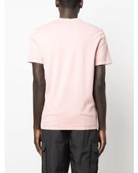 T-shirt à col rond brodé rose Lacoste