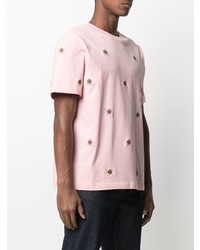 T-shirt à col rond brodé rose Tommy Hilfiger