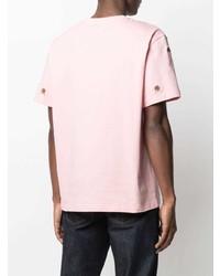 T-shirt à col rond brodé rose Tommy Hilfiger