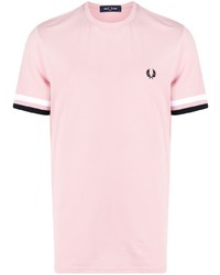 T-shirt à col rond brodé rose Fred Perry