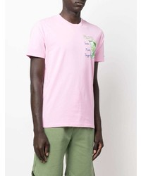 T-shirt à col rond brodé rose MC2 Saint Barth