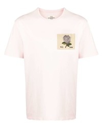 T-shirt à col rond brodé rose Kent & Curwen
