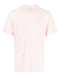 T-shirt à col rond brodé rose Lacoste