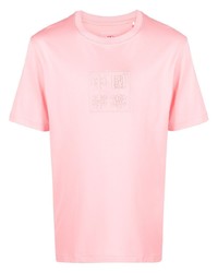 T-shirt à col rond brodé rose Li-Ning