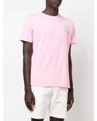 T-shirt à col rond brodé rose MC2 Saint Barth