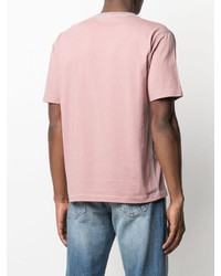 T-shirt à col rond brodé rose Stone Island