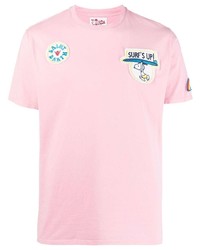 T-shirt à col rond brodé rose MC2 Saint Barth