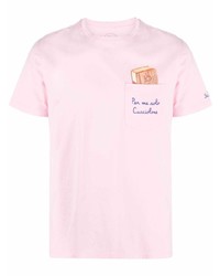 T-shirt à col rond brodé rose MC2 Saint Barth