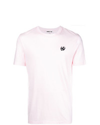 T-shirt à col rond brodé rose McQ Alexander McQueen