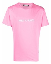 T-shirt à col rond brodé rose Nasaseasons