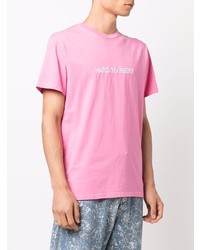 T-shirt à col rond brodé rose Nasaseasons