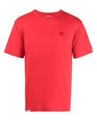 T-shirt à col rond brodé rouge AAPE BY A BATHING APE