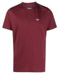 T-shirt à col rond brodé rouge Barbour
