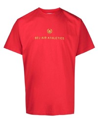 T-shirt à col rond brodé rouge BEL-AIR ATHLETICS