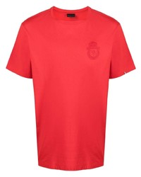 T-shirt à col rond brodé rouge Billionaire