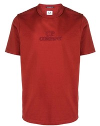 T-shirt à col rond brodé rouge C.P. Company