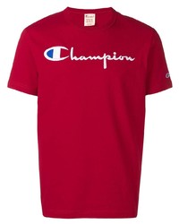 T-shirt à col rond brodé rouge Champion